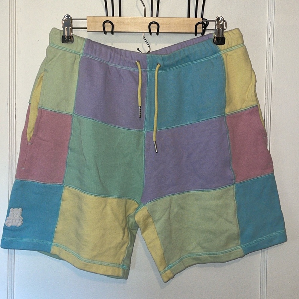 Teddy Fresh Colorblock Check soft cotton multicolored shorts with drawstring